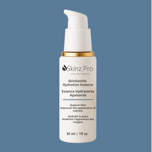 bottle of SKINZ Pro SkinSoothe Hydration Essence with gold lid – intensive hydrator for redness and recovery